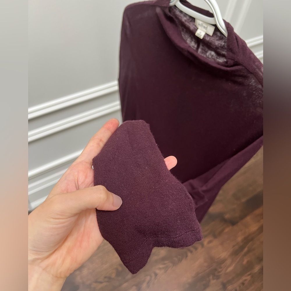 Aritzia burgundy turtleneck blouse - Picture 7 of 8